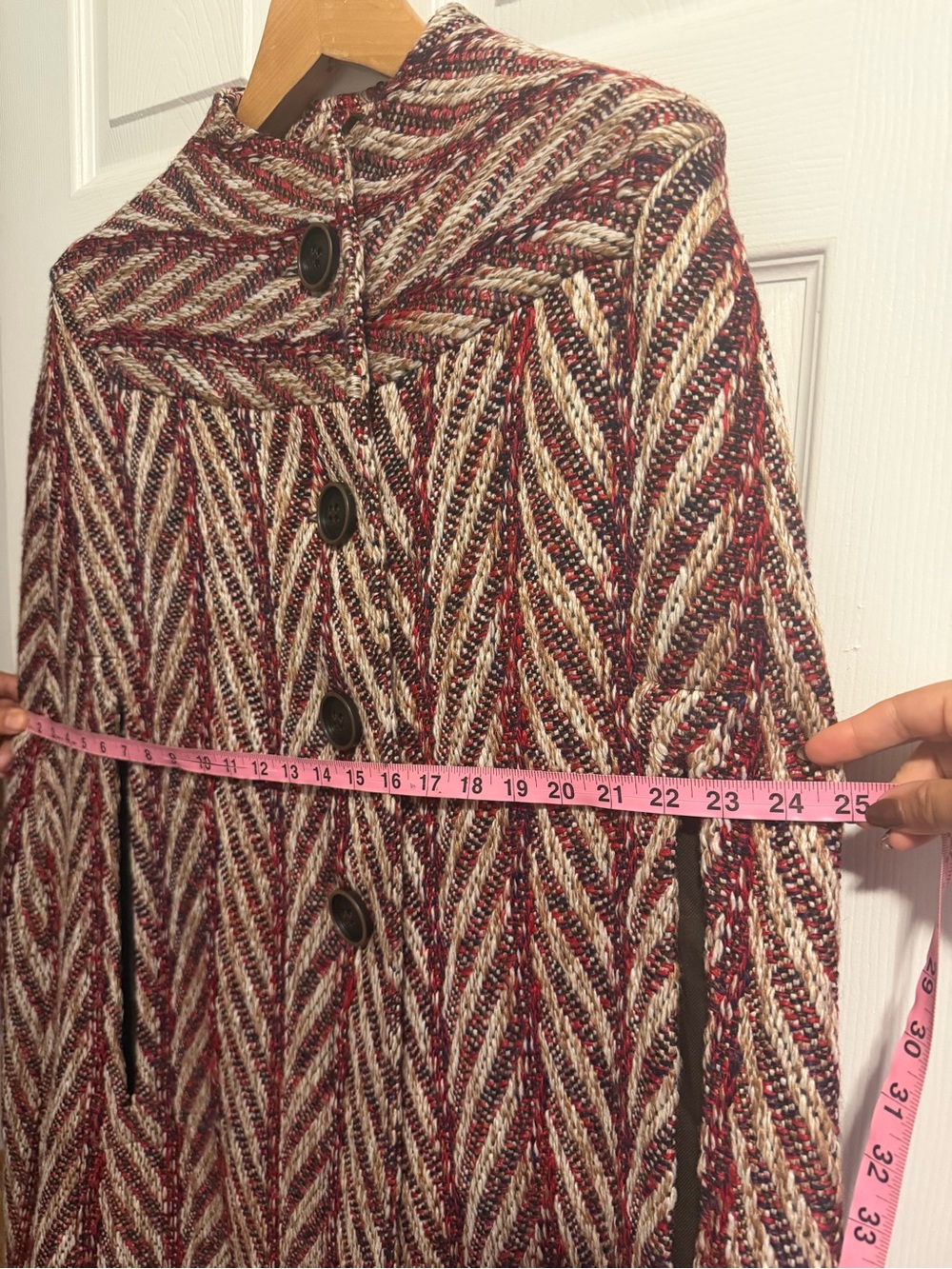 Happy X Nature Chevron Herringbone Cape Coat XS/S - Picture 9 of 9